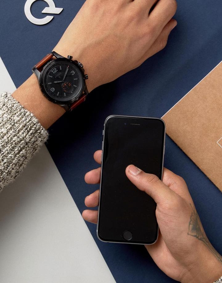 Fossil Q Ftw1114 Nate Smart Watch - Tan