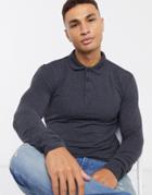 Asos Design Organic Muscle Polo In Gray-grey