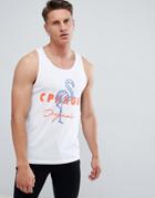 Jack & Jones Originals Tank With Fluro Graphic - Blue