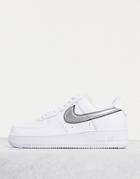 Nike Air Force 1 '07 Ess Sneakers In White/metallic Silver