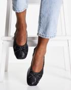 Asos Design Latest Soft Elastic Ballet Flats In Black