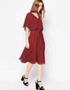 Asos Soft Midi Dress - Red
