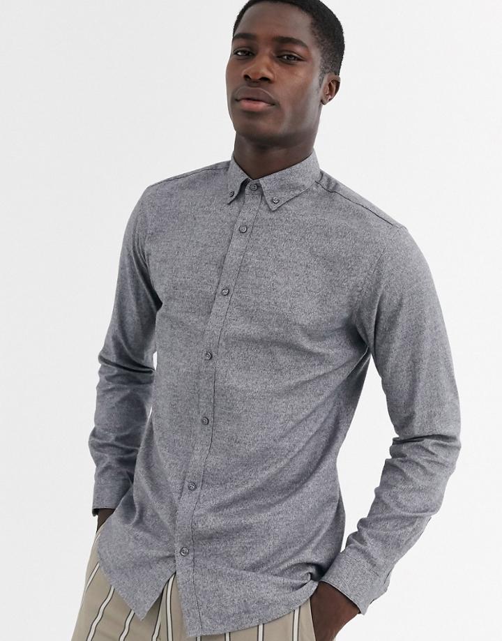 Jack & Jones Premium Textured Shirt In Light Gray