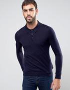 Ted Baker Knitted Long Sleeve Polo - Navy