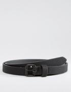 Asos Faux Leather Super Skinny Belt In Black With Coated Buckle - Black