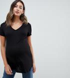 Asos Design Maternity V-neck Swing T-shirt - Black