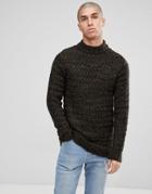 Only & Sons Knitted Sweater With High Neck - Black