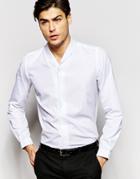 Hart Hollywood By Nick Hart Shawl Collar Shirt In Slim Fit - White