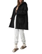 Cotton: On Padded Parka Coat In Black