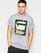 G-star T-shirt Beamrac Crewneck G Raw On Camo Print In Gray Heather - Gray Htr