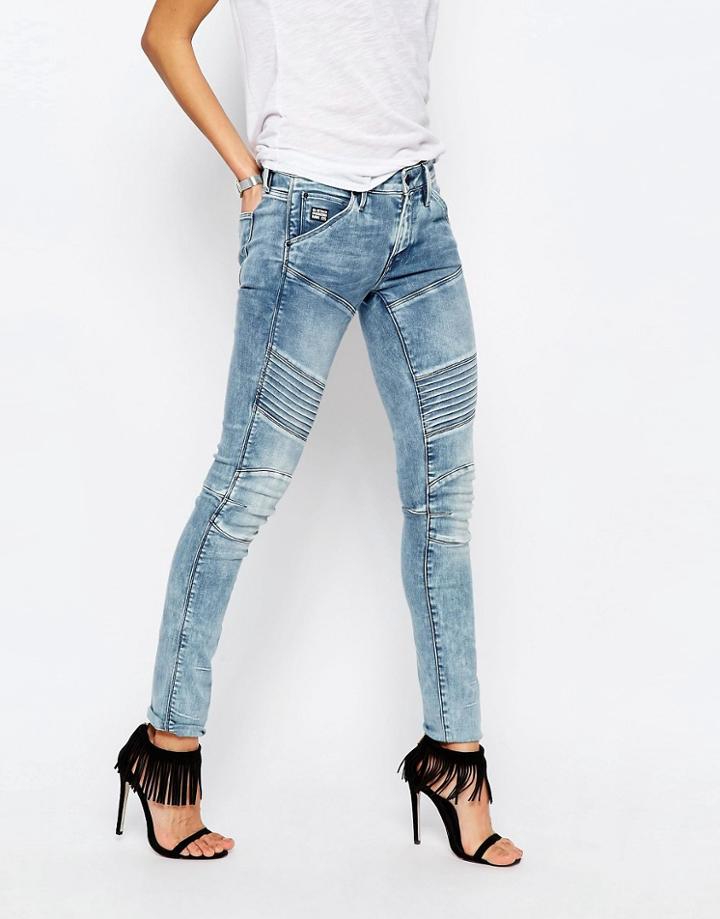 G-star Elwood 5620 Mid Rise Skinny Jeans - Medium Aged Blue