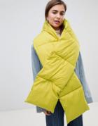 Weekday Puffer Scarf In Yellow - Yellow