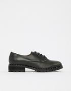 Office Kennedy Black Leather Lace Up Studded Shoes - Black