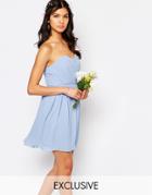 Tfnc Wedding Bandeau Chiffon Mini Dress - Cashmere Blue