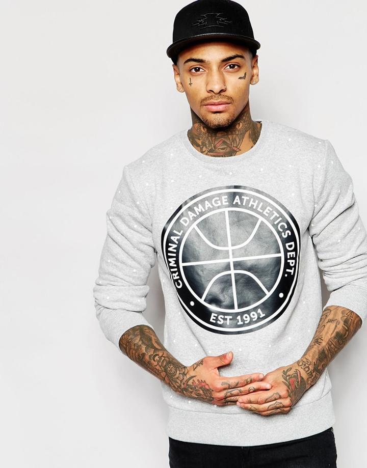 Criminal Damage Court Sweater - Gray