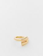 Designb London Chunky Minimal Wrap Ring In Gold