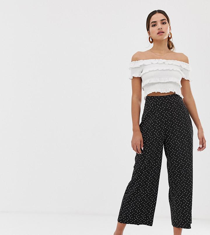 Oasis Cropped Wide Leg Pants In Polka Dot - Multi