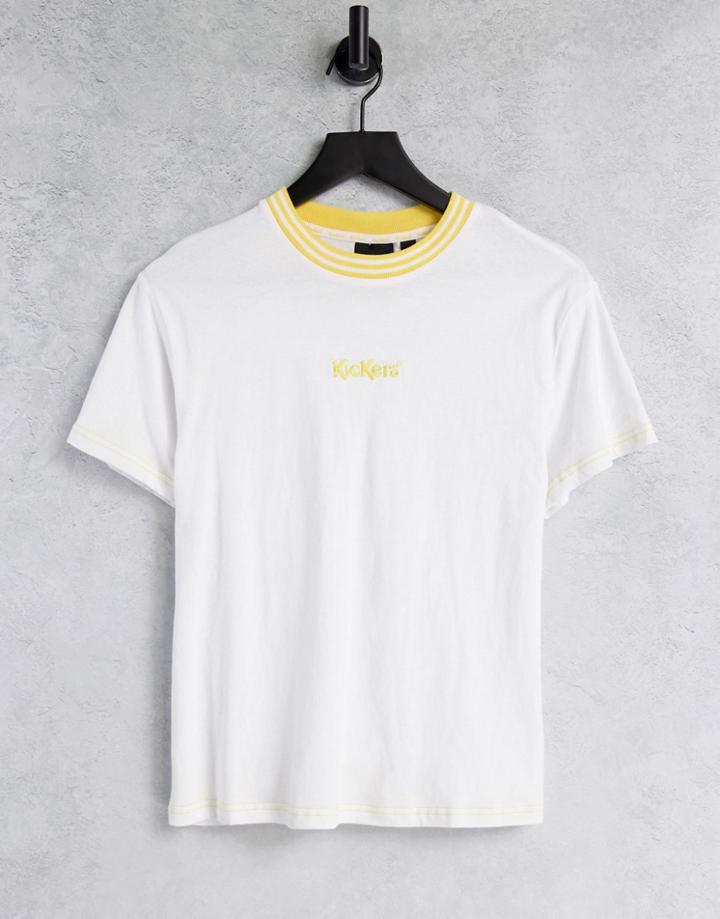 Kickers Relaxed T-shirt With Pastel Embroidery Logo-white