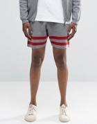 Asos Knitted Shorts With Stripes - Gray