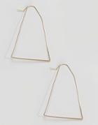 Asos Fine Triangle Wire Hoop Earrings - Gold