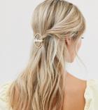Design B London Gold Circle Hair Pin With Pearl Detail - Gold