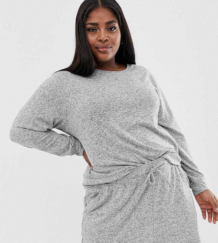 Asos Design Curve Mix & Match Lounge Super Soft Brushed Sweat - Gray