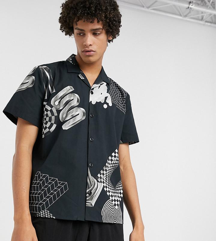 Noak X Will Harvey All Over Print Geo Shirt In Black