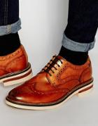 Base London Apsley Leather Oxford Brogue Shoes - Tan