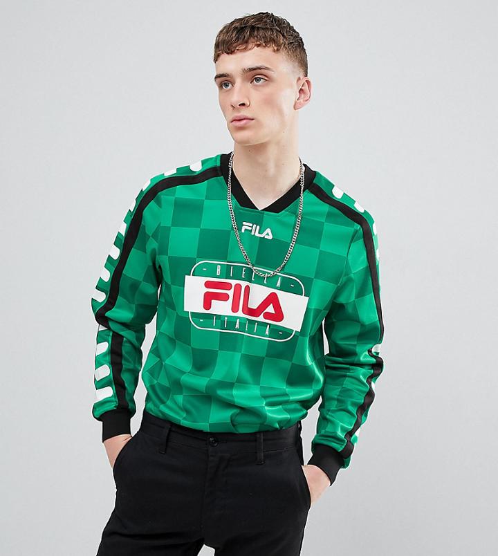 Fila Retro Goalie Long Sleeve T-shirt In Green - Green