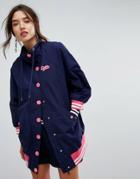 Love Moschino Sporty Oversized Bomber Jacket - Blue