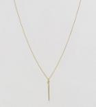 Asos Gold Plated Sterling Silver Bar Necklace - Gold