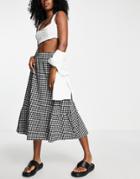 Madewell Midi Skirt In Black Gingham - Part Of A Set