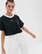 Nike Black Embroidered Swoosh Crop Top