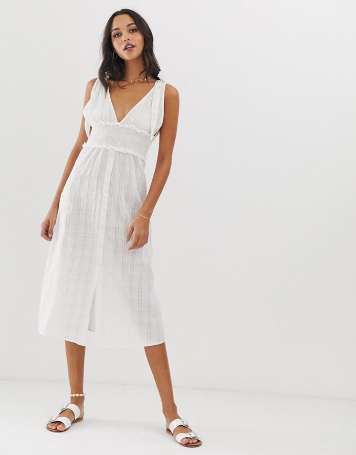 Fashion Union River Beach Dress In White - White