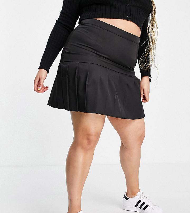 Lola May Plus Pleated Mini Skirt-black