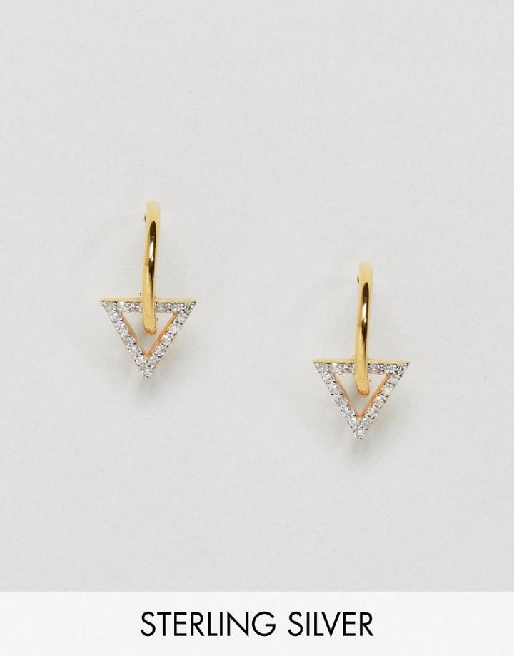 Carrie Elizabeth 14k Gold Diamond Outline Hoop Earrings - Gold