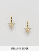 Carrie Elizabeth 14k Gold Diamond Outline Hoop Earrings - Gold