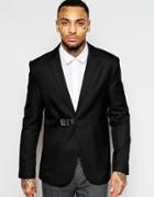 Asos Slim Blazer With Buckle Fastening - Black