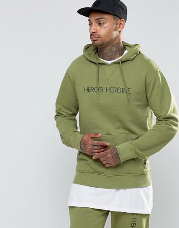 Heros Heroine Hoodie With Logo - Green
