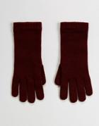 Johnstons Of Elgin 100% Cashmere Gloves In Berry - Red