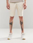 Asos Jersey Shorts In Beige - White Swan
