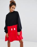 Lazy Oaf X Disney Mickey Mouse Sweater Dress - Black