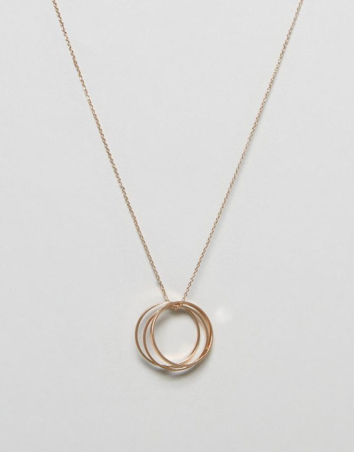 Nylon Pendant Necklace - Gold