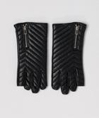 Asos Design Leather Quilted Gloves - Black