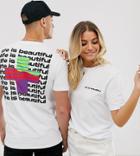 Life Is Beautiful Unisex T-shirt With Back Print-black