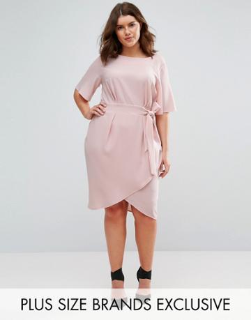 Closet Plus Wrap Front Dress - Pink