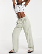 Cotton: On Oversized Pleated Pants In Taupe-neutral