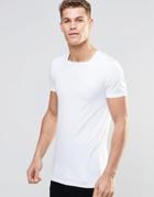Asos Longline Muscle T-shirt With Square Neck In White - White