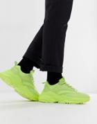 Asos Design Sneakers In Neon With Chunky Sole - Yellow