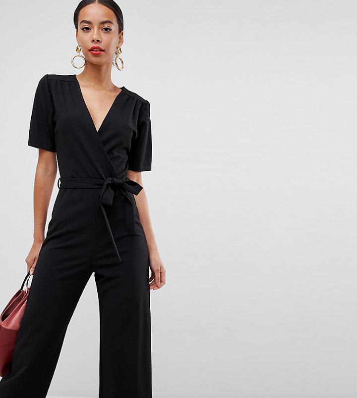 Fashion Union Tall Wide Leg Jumpsuit - Black
